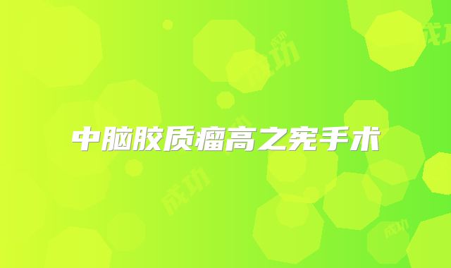 中脑胶质瘤高之宪手术