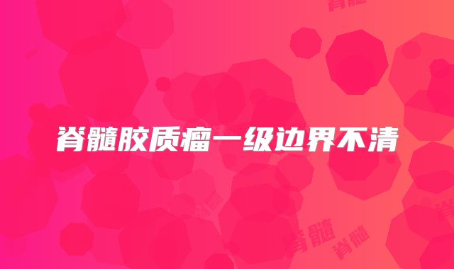 脊髓胶质瘤一级边界不清
