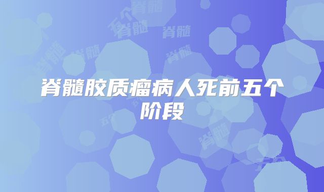 脊髓胶质瘤病人死前五个阶段