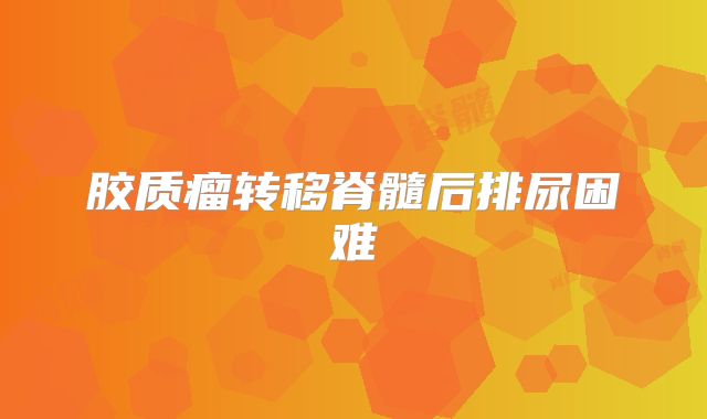 胶质瘤转移脊髓后排尿困难