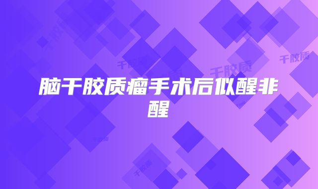 脑干胶质瘤手术后似醒非醒