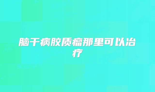 脑干病胶质瘤那里可以冶疗