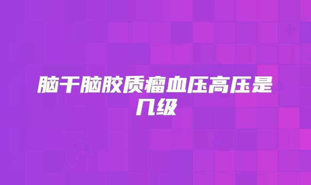 脑干脑胶质瘤血压高压是几级