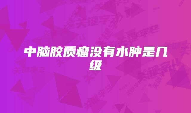 中脑胶质瘤没有水肿是几级