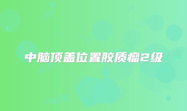 中脑顶盖位置胶质瘤2级