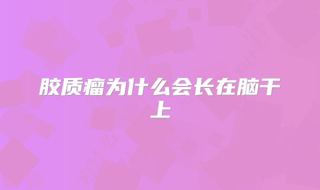 胶质瘤为什么会长在脑干上