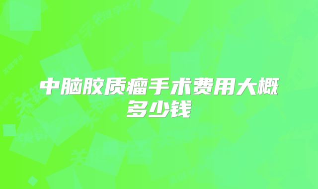 中脑胶质瘤手术费用大概多少钱