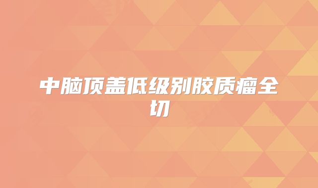 中脑顶盖低级别胶质瘤全切
