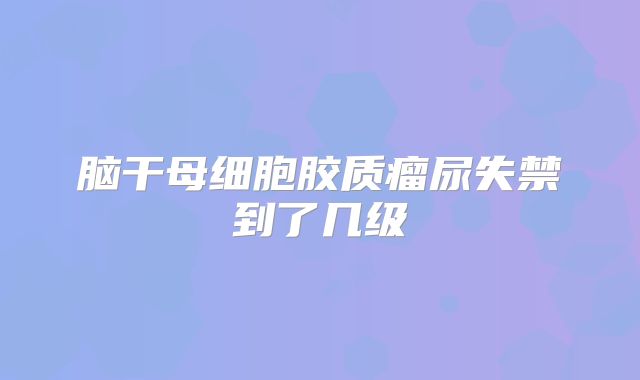 脑干母细胞胶质瘤尿失禁到了几级