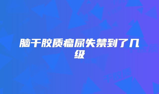 脑干胶质瘤尿失禁到了几级