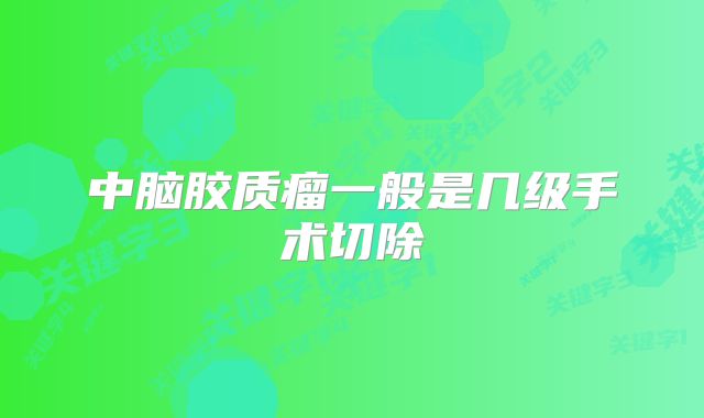 中脑胶质瘤一般是几级手术切除