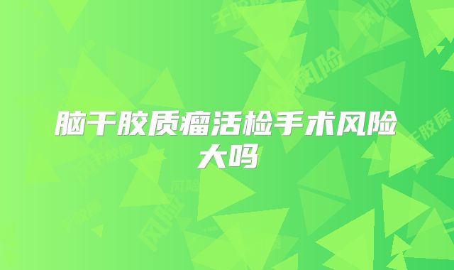 脑干胶质瘤活检手术风险大吗