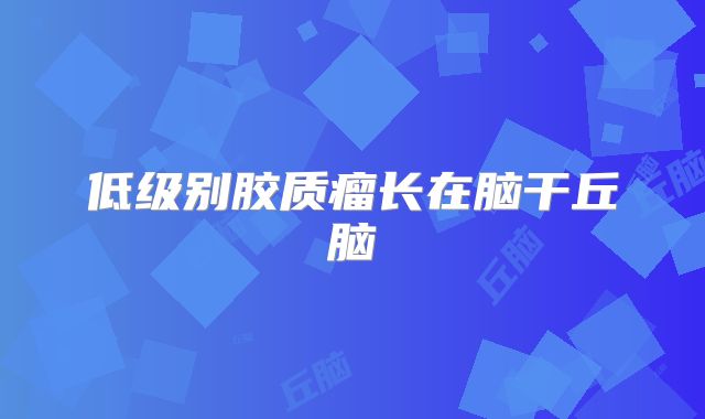 低级别胶质瘤长在脑干丘脑