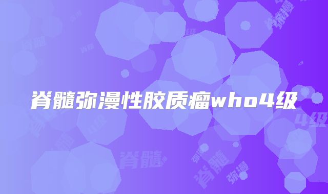 脊髓弥漫性胶质瘤who4级