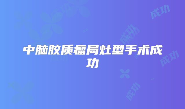 中脑胶质瘤局灶型手术成功