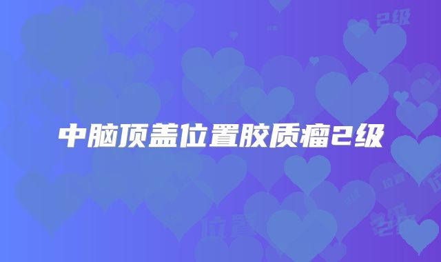 中脑顶盖位置胶质瘤2级