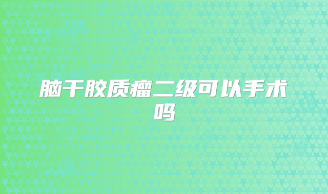 脑干胶质瘤二级可以手术吗