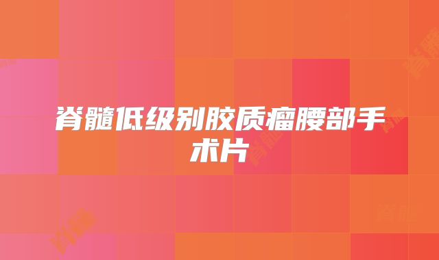脊髓低级别胶质瘤腰部手术片