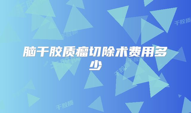 脑干胶质瘤切除术费用多少