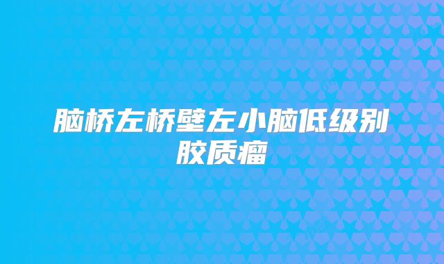 脑桥左桥壁左小脑低级别胶质瘤