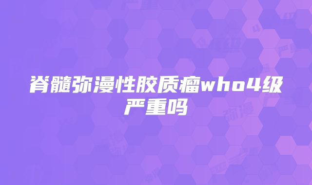 脊髓弥漫性胶质瘤who4级严重吗