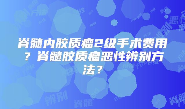 脊髓内胶质瘤2级手术费用？脊髓胶质瘤恶性辨别方法？