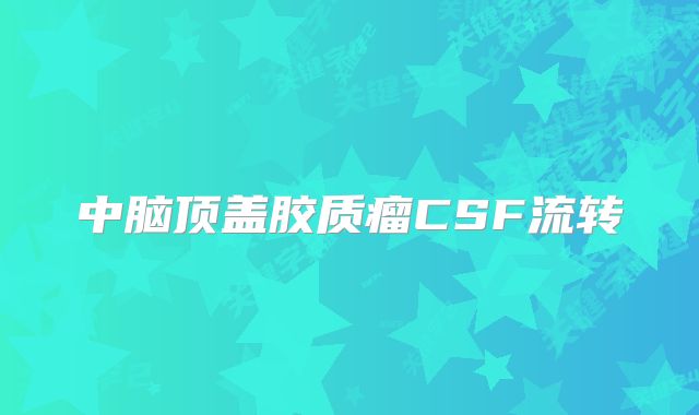 中脑顶盖胶质瘤CSF流转