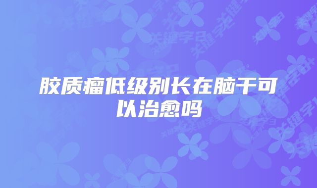 胶质瘤低级别长在脑干可以治愈吗