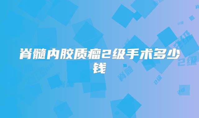 脊髓内胶质瘤2级手术多少钱