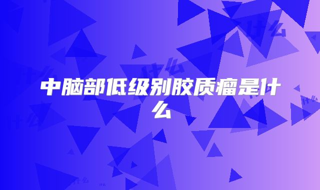 中脑部低级别胶质瘤是什么
