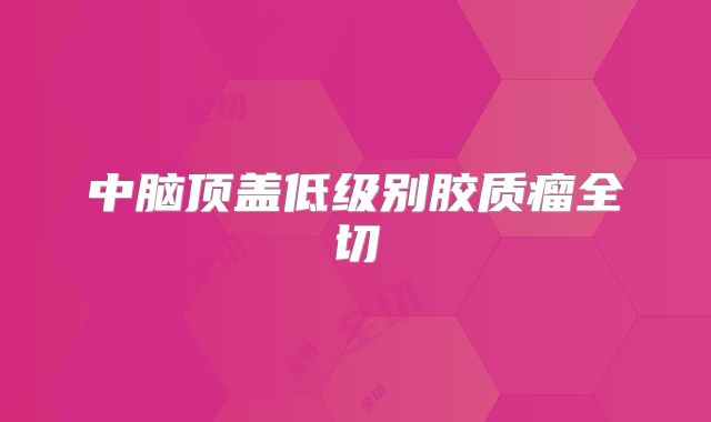 中脑顶盖低级别胶质瘤全切
