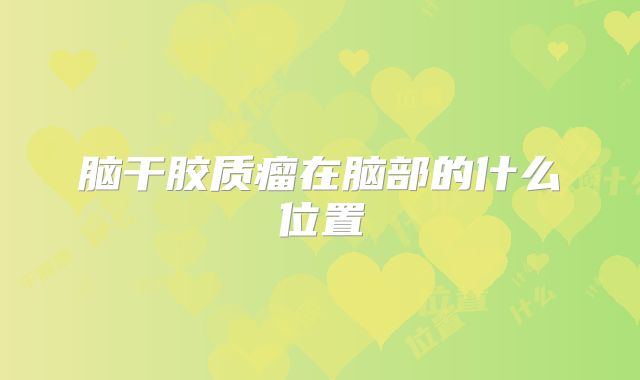 脑干胶质瘤在脑部的什么位置