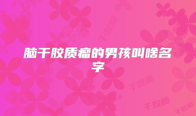 脑干胶质瘤的男孩叫啥名字