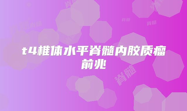 t4椎体水平脊髓内胶质瘤前兆