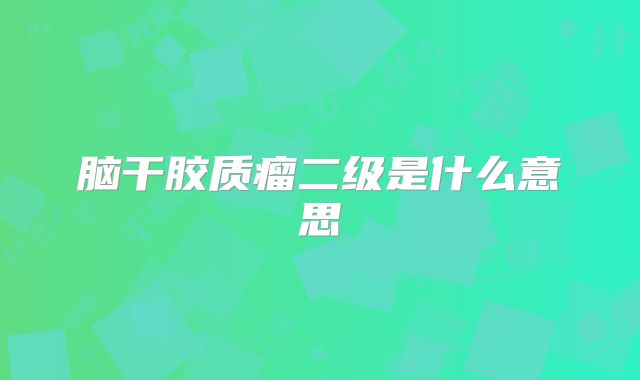 脑干胶质瘤二级是什么意思