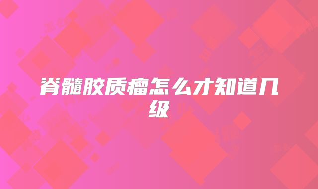 脊髓胶质瘤怎么才知道几级
