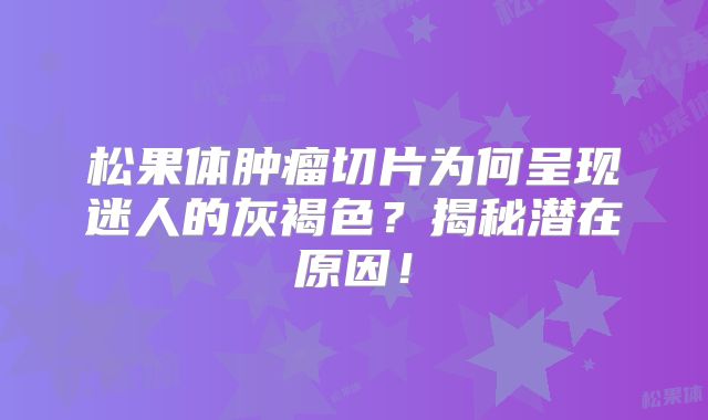 松果体肿瘤切片为何呈现迷人的灰褐色？揭秘潜在原因！