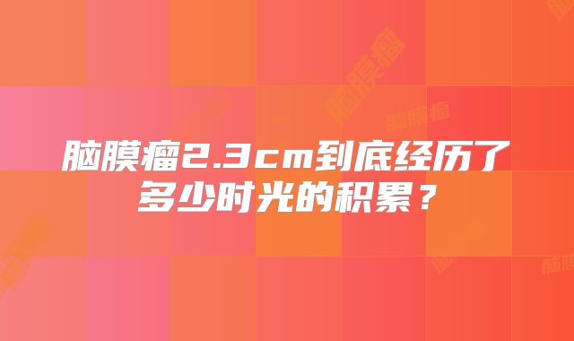 脑膜瘤2.3cm到底经历了多少时光的积累？
