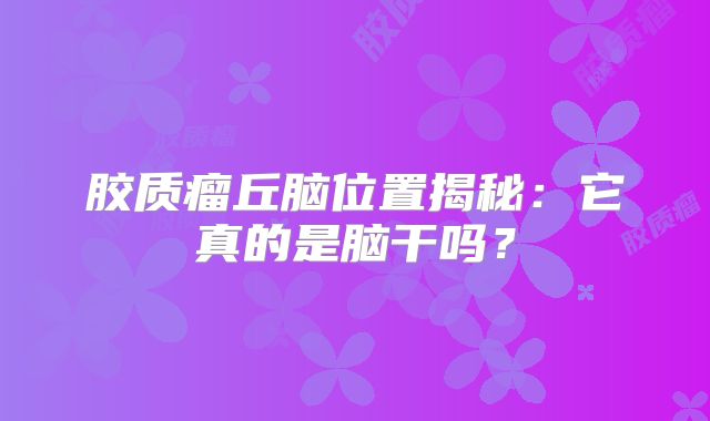 胶质瘤丘脑位置揭秘：它真的是脑干吗？
