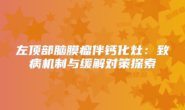 左顶部脑膜瘤伴钙化灶：致病机制与缓解对策探索