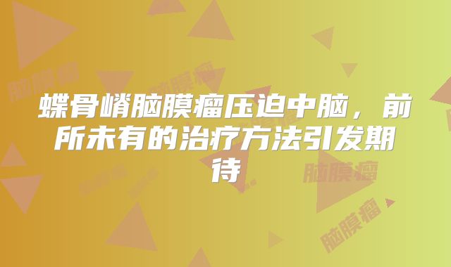 蝶骨嵴脑膜瘤压迫中脑，前所未有的治疗方法引发期待