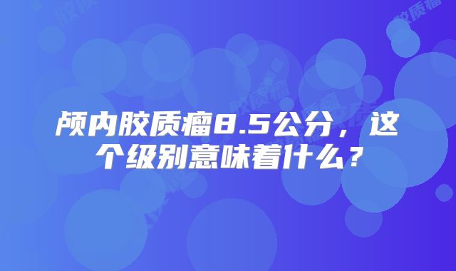 颅内胶质瘤8.5公分，这个级别意味着什么？
