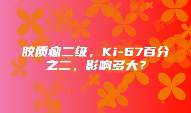 胶质瘤二级，Ki-67百分之二，影响多大？