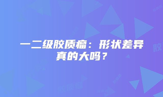 一二级胶质瘤：形状差异真的大吗？