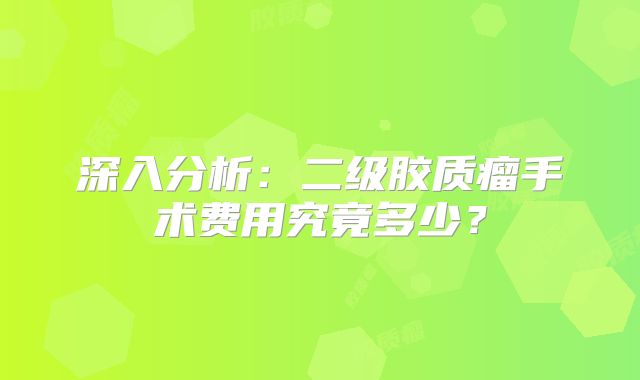 深入分析：二级胶质瘤手术费用究竟多少？