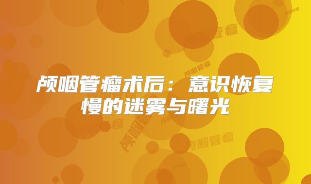 颅咽管瘤术后：意识恢复慢的迷雾与曙光