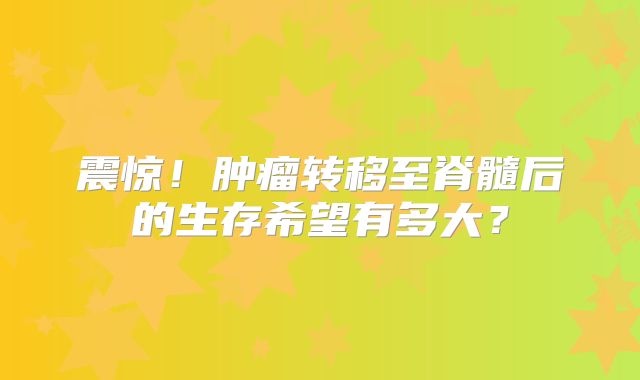 震惊！肿瘤转移至脊髓后的生存希望有多大？