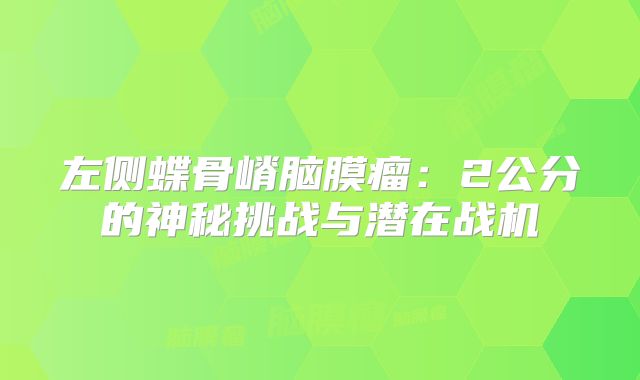 左侧蝶骨嵴脑膜瘤：2公分的神秘挑战与潜在战机