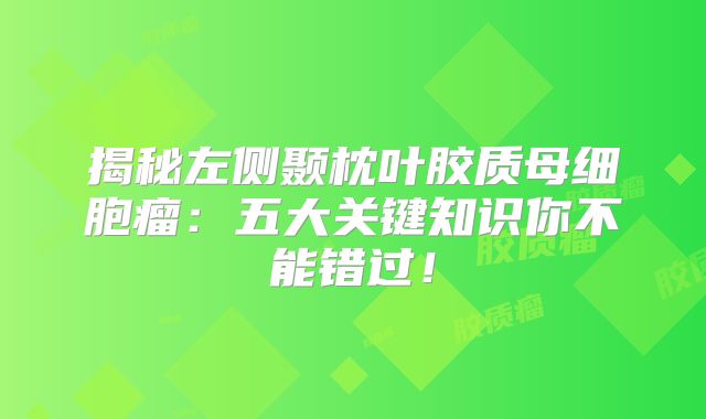揭秘左侧颞枕叶胶质母细胞瘤：五大关键知识你不能错过！