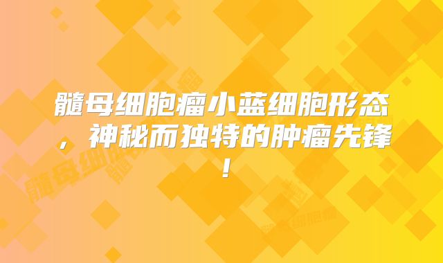 髓母细胞瘤小蓝细胞形态，神秘而独特的肿瘤先锋！